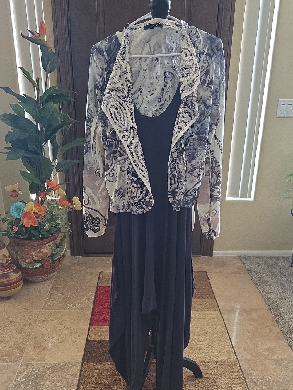 B.L.E.U. Black Label on Light Gray Fabric